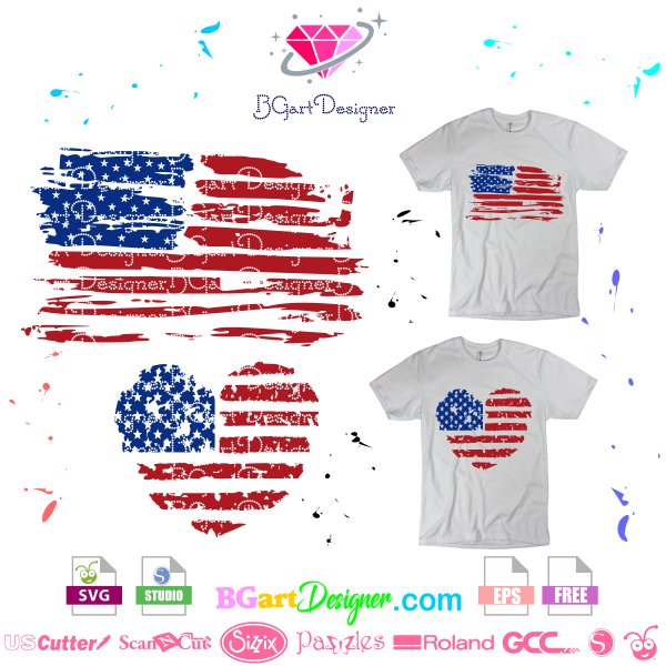 Free American Usa Flag Distressed Or Grunge Best Free Svg Vector