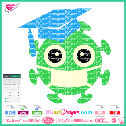 virus with mask and graduation cap svg clipart, download virus graduation svg, virus covid layered vinyl, happy proud corova virus svg, coronavirus graduation svg cuttable