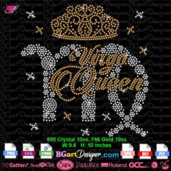 Virgo queen crown symbol rhinestone svg cricut silhouette