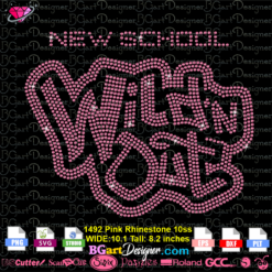 Wild’n Out rhinestone template svg, Wild’n Out bling transfer iron on download, Wild’n Out svg cricut silhouette, wild n out logo rhinestone bling svg cut file, New school wild n out svg bling