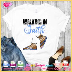 walking in faith flip flop woman svg shirt