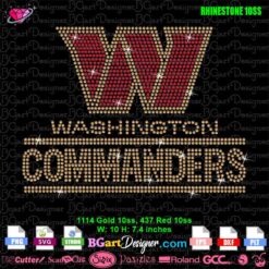 washington commanders logo rhinestone svg