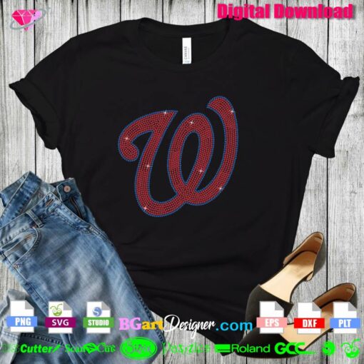 Washington Nationals baseball team bling rhinestone transfer download