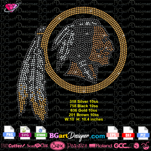 Washington Redskins Logo Rhinestone svg cricut silhouette, Washington Redskins bling digital file, Washington Redskins transfer iron on download, kiss a Washington Redskins svg cuttable file