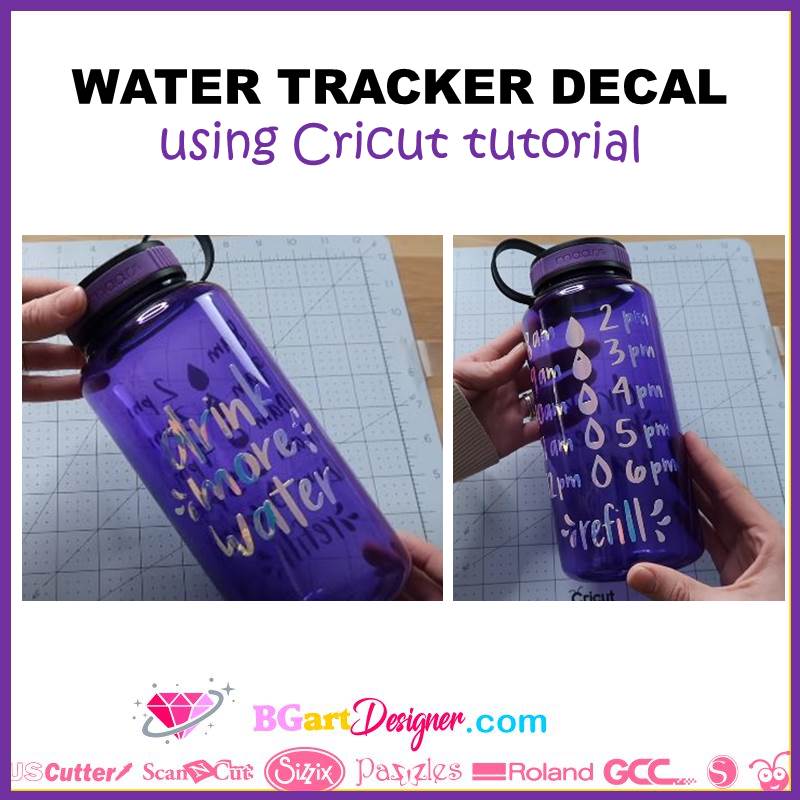 Water Bottle Motivational Tracker (Free Silhouette Cut File
