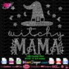 witchy mama rhinestone template svg, witchy mom bling rhinestone cricut silhouette