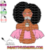 Woman drinking coffe svg, Woman with Afro hair drinking coffee svg,sipping tea svg, Afrocentric svg,afro svg, black girl svg,black woman svg, African-American svg