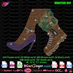 black girl with high heels and veteran army boots rhinestone svg, woman with soldier boots rhinestone and high heels shoes svg cricut vector layered download