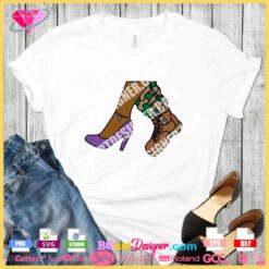 high heels and combats military boots svg, woman army boots and high heels shoes svg cricut download