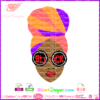 black woman glasses svg, banck woman turban cut file for cricut, silhouette cameo vector files, face black woman svg vinyl
