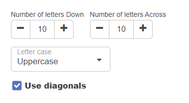 Word search configuration