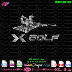x golf logo rhinestone svg cricut download