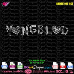 yungblud heart rhinestone design svg plt