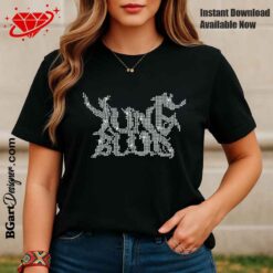 Yungblud singer logo fans rhinestone template digital svg plt design on black t-shirt mockup for cutting machines