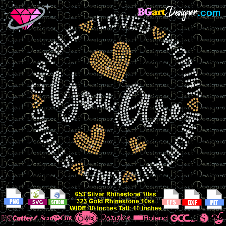 lllᐅ God Says You Are Unique Rhinestone SVG - bling digital template file