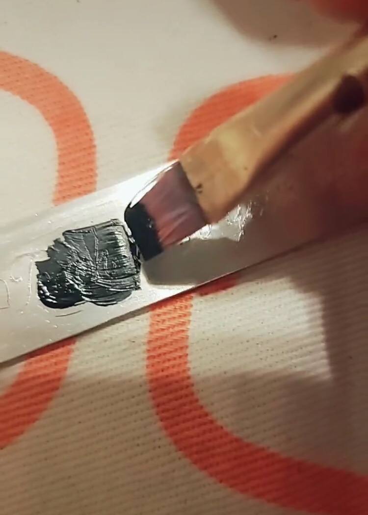 adding enamel to the engraved bracelet