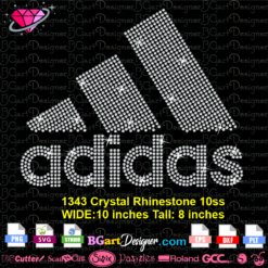 Adidas logo 2 bling rhinestone svg cricut silhouette download, vector logo cut file bling design