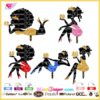 SVG file of Afro woman silhouette cake toppers with customizable age, featuring gold crowns and colorful dresses. Perfect for milestone birthday party decorations.