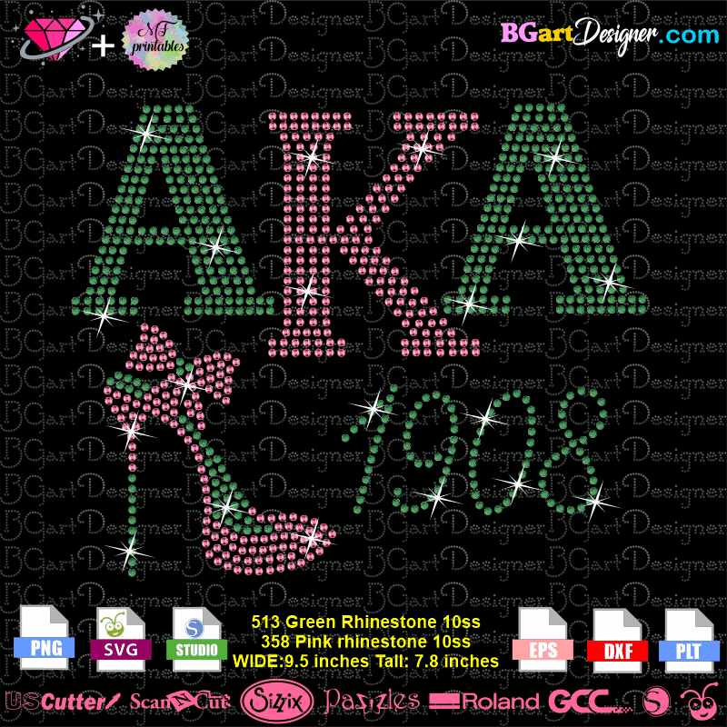 Alpha Kappa Alpha 1908 Bling T-Shirt, Rhinestone Bling