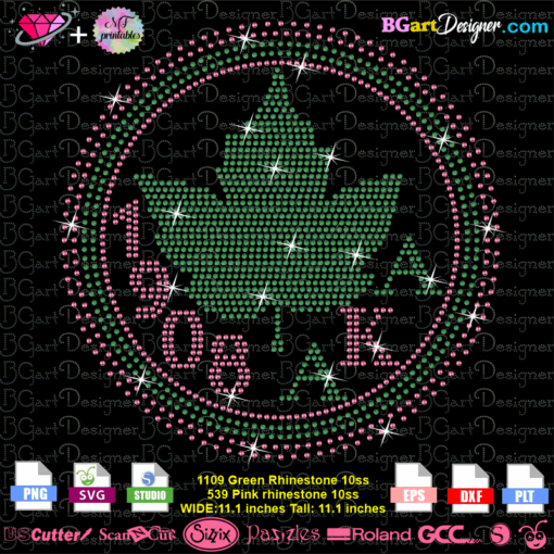 AKA Ivy Leaf Cicles 1908 rhinestone, aka pearls 1908 bling svg cricut silhouette, Aka scatter circle rhinestone template, sorority instant download cut file, Alpha Kappa Alpha bling digital template