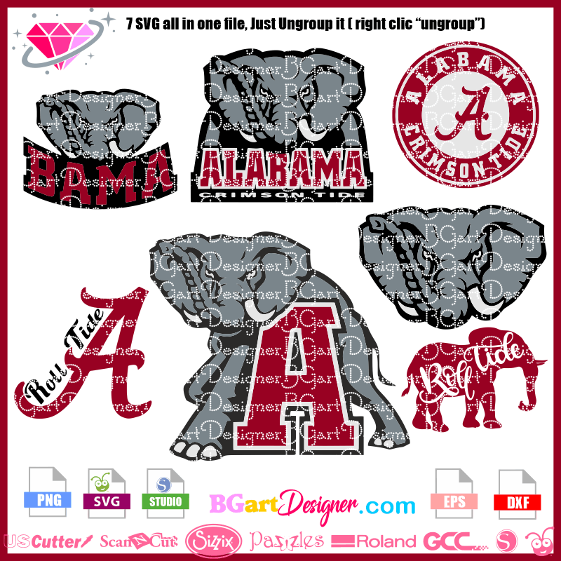 Alabama Elephant SVG Files For Cricut