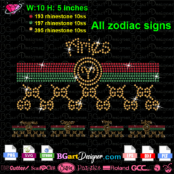 gucci zodiac signs rhinestone, bundle astrology signs bling cricut silhouette, aries, virgo, capricorn, sagittarius, cancer, leo, aries, aquarius, gemini, scorpio, taurus nling instant download file