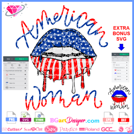 American Woman Dripping Lips svg cricut silhouette, afro biting lips svg download, american flag lips svg, 4th of July Lips SVG American Flag Lips SVG