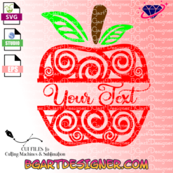 Download Lllá…split Apple Monogram The Best Cut Files Cricut Cameo