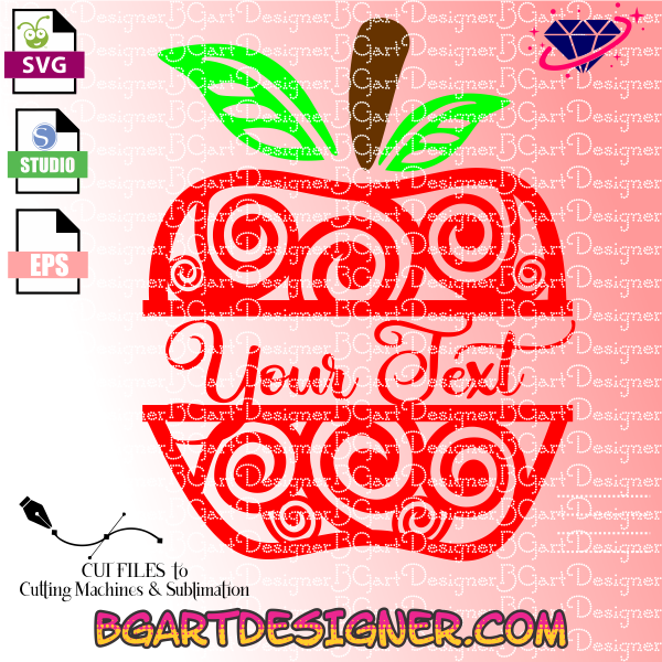 Red Apple Svg, Fruit Svg, Apple Monogram Svg, Apple Png, Apple Vector,  Apple Clip art. Cut file for Cricut, Silhouette, Pdf Png Eps Dxf.