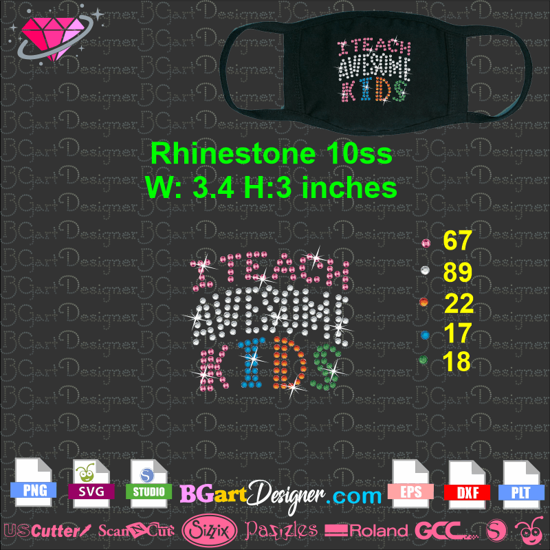 Download Free I Teach Awesome Kids Svg Best Bestseller Bling Designs SVG, PNG, EPS, DXF File