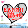 heart baseball mom svg file cricut, proud mom baseball cut file silhouette