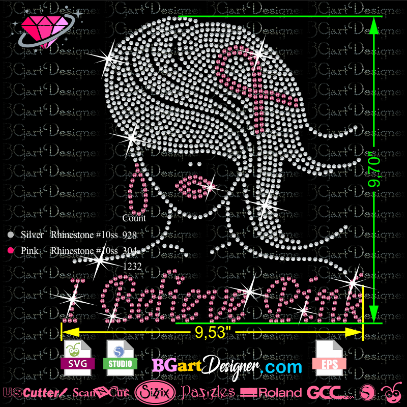 Download Lllá…i Believe Pink Girl Rhinestone Svg File Cricut