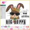 big hoppa bunny svg sublimation, gangster bunny crown chain carrot svg download