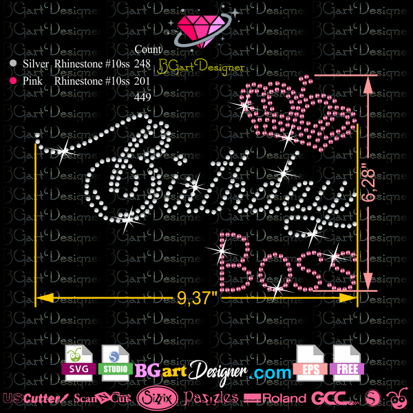 Download Birthday boss rhinestone Free - BGartdesigner: All for cricut 🥇