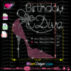 Birthday Diva! Fun rhinestone bling, svg template, cricut, cameo, AkA inspired pink and green design