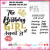 The birthday girl crown kiss svg download, august girl svg, september girl svg, july girl svg, october girl svg, november girl svg, december girl svg cricut silhouette vector cut file