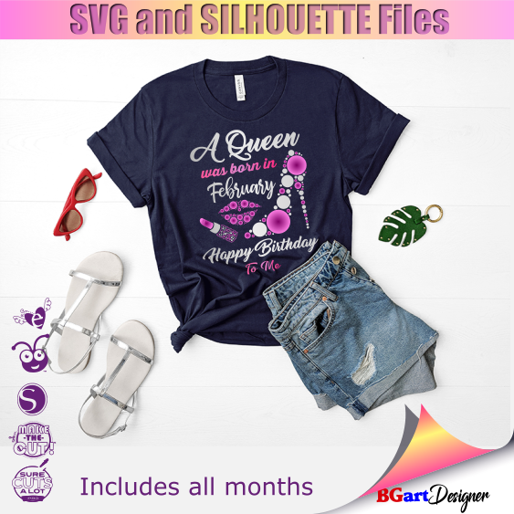 commercial use June printable vector clip art instant download Queens Are Born In June SVG Birthday Shirt SVG Birthday Girl SVG