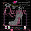 Birthday queen Heel Crown, rhinestone, svg, template