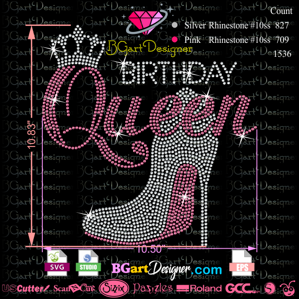 Download Lllá…birthday Queen Heel Crown Bgartdesigner Best Custom Rhinestone