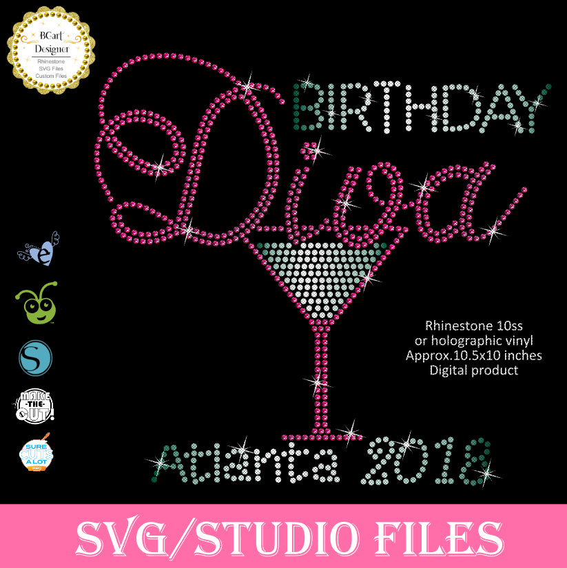 Download Birthday diva rhinestone - Bgartdesigner: Better SVG cut files