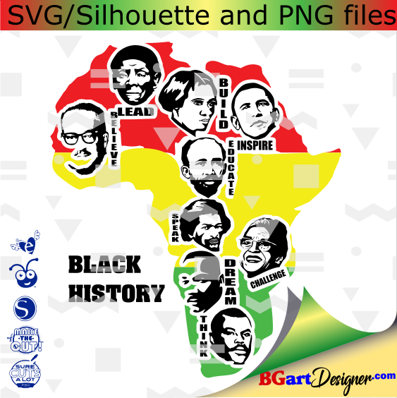 Black History SVG Bundle svg dxf eps png format layered cutting files clipart die cut cricut silhouette