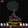 black barbie rhinestone template svg cricut silhouette, barbie logo digital bling rhinestone transfer, barbie rhinestone template file