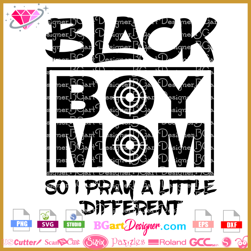 Download FREE black BOYMOM svg - free cricut silhouette cuttables designs