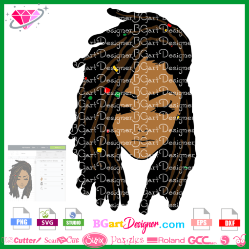 Download lllᐅ Black Woman Dreads SVG - afro hair cricut silhouette ...