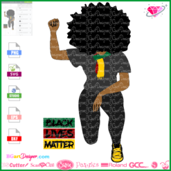 Black woman power svg, black lives matter svg, black power cricut silhouette, afro woman silhouette power, living unapologetically black svg dxf file
