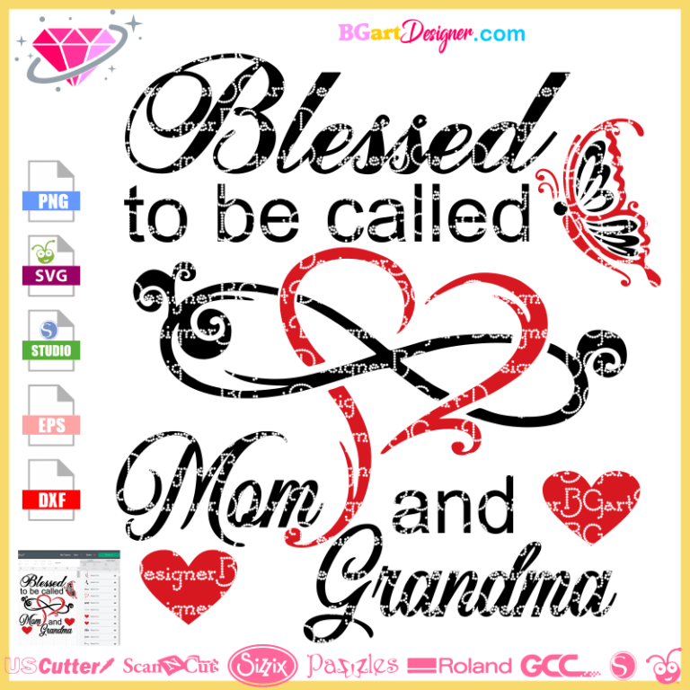 Lllᐅ Blessed Mom Grandma Svg Cuttable Htv Vinyl File Cricut Mothers Day