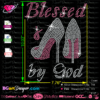 blessed by gpd high heel rhinestones svg, pink ribbon high heels rhinestone svg, cricut vector cut file, silhouette cameo
