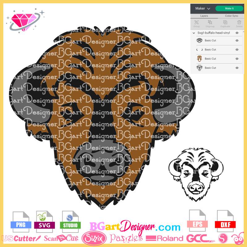 buffalo head clipart