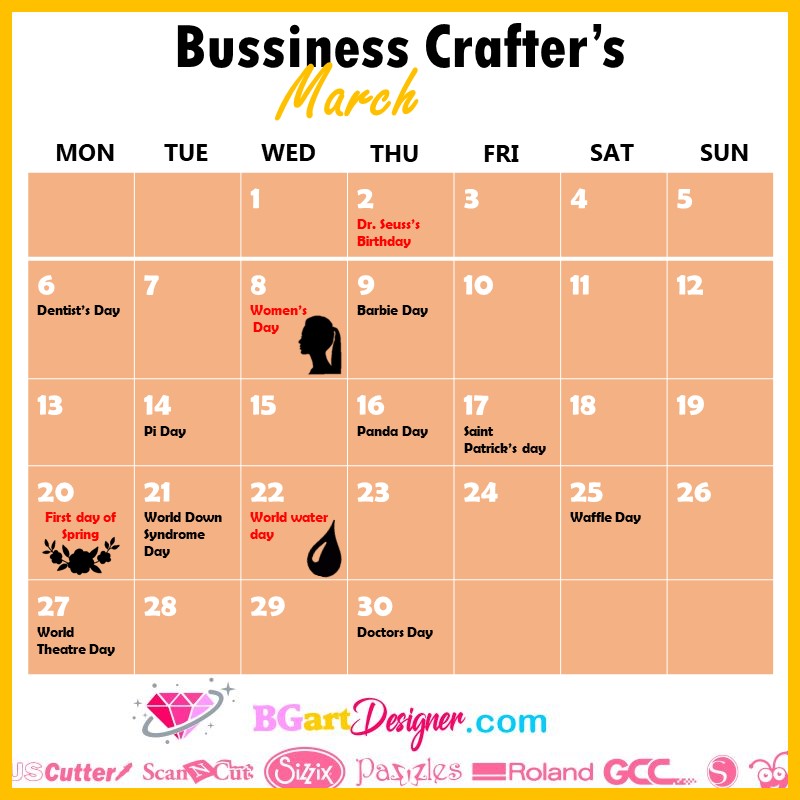 bussines march crafter calendar