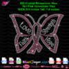 Rhinestone butterfly ribbon pink svg cricut silhouette, love strength hope faith bling digital download, cancer butterfly rhinestone svg, awareness cancer quote bling, template cuttable file